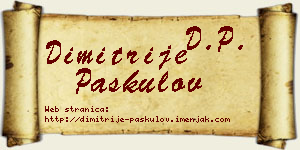 Dimitrije Paskulov vizit kartica